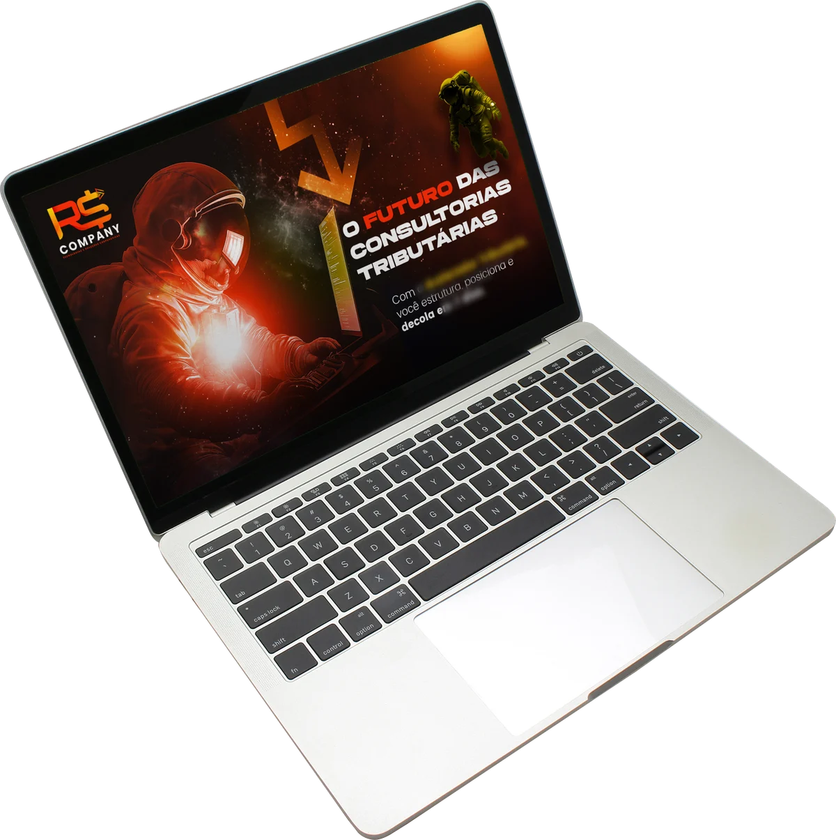 Notebook exibindo material de autoridade criado pelo Acelerador PRO para consultorias tributárias